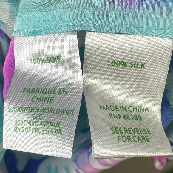 Lilly Pulitzer Elsa Purple Opal Swell Aquainted Blouse Size Small - Picture 8 of 8